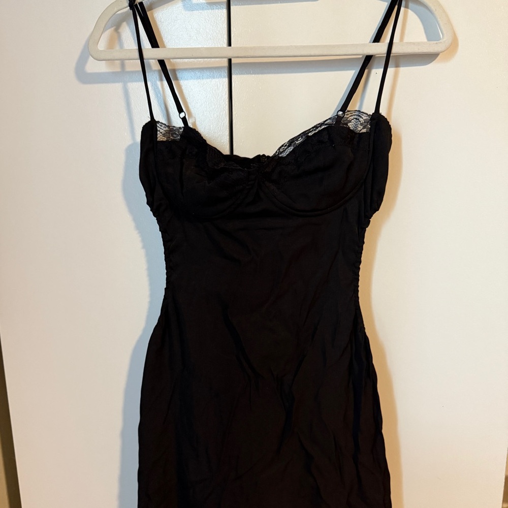 Princess Polly Lacey Black Dress | Size 8